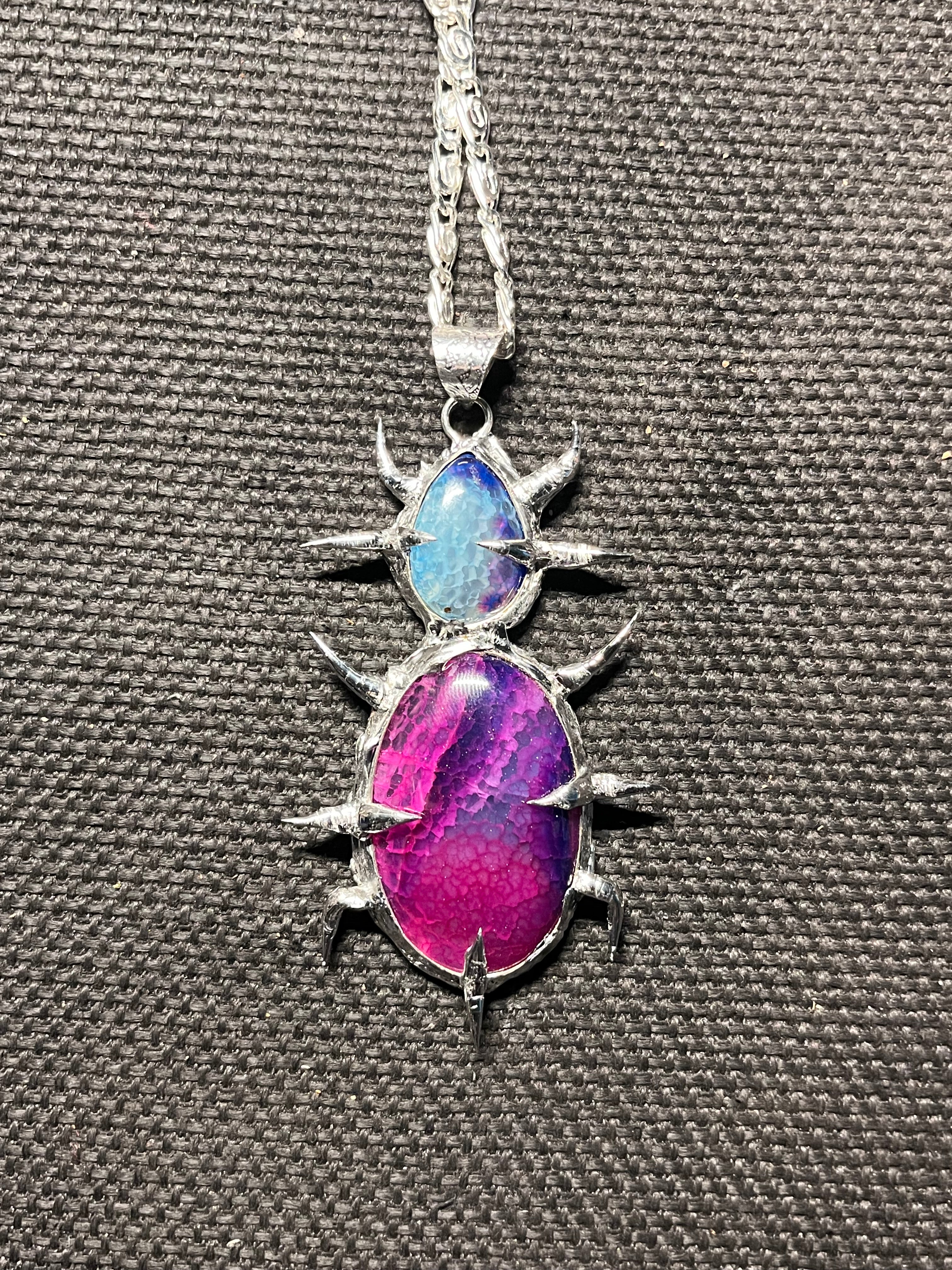 Natural stone goth pendant